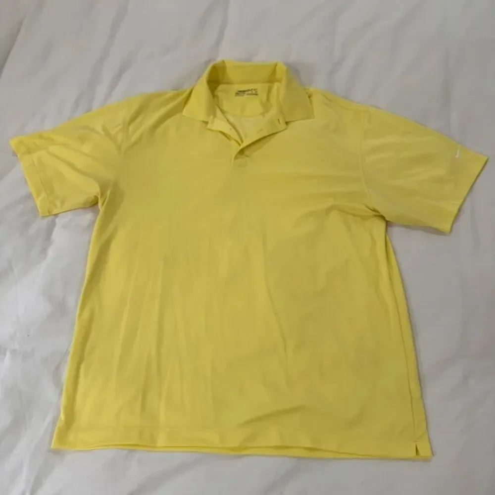 Nike Golf Dri-Fit Men's XL Polo Shirt Yellow Short Sleeve Active